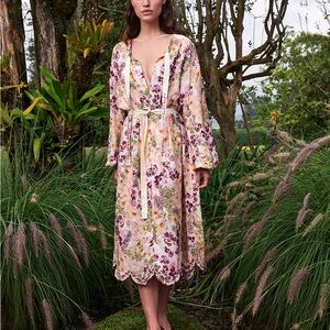 Augua by Agua Bendita Embroidered Zircon Florecer  Dress Midi Dress XS/Small